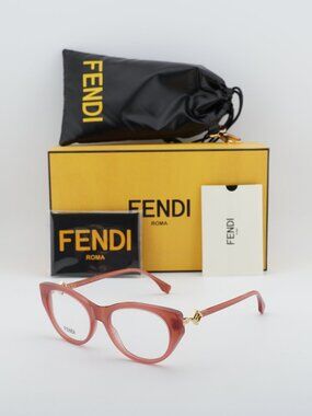 Fendi FE50099I 069 Cat Eye Eyeglasses - Glossy Red 53mm